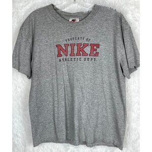 Nike Women's Large Gray T-Shirt Short Sleeve "Property of Nike Athletic Dept."